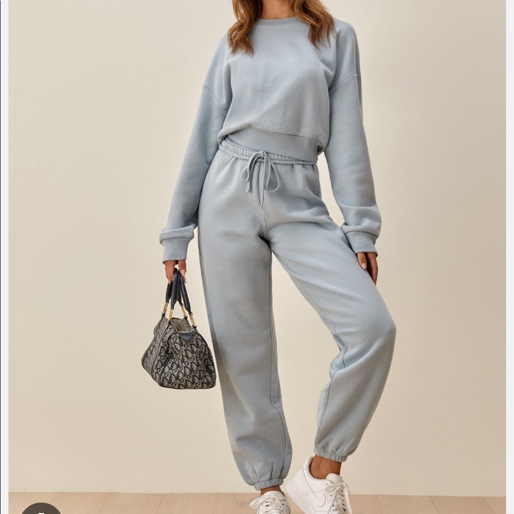 Reformation classic sweatshirt and boyfriend sweatpants